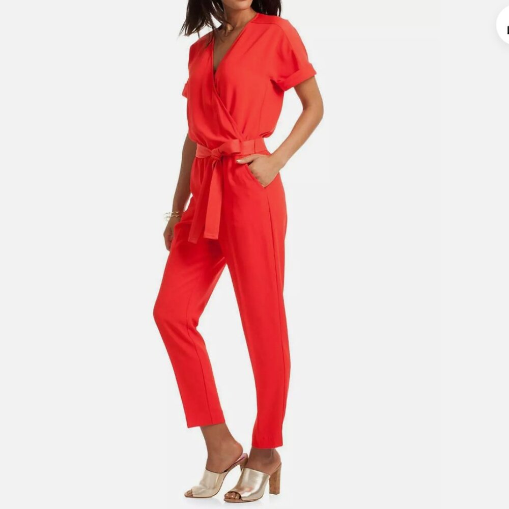 "Trina Turk" Short Sleeve Wrap Jumpsuit Size 2